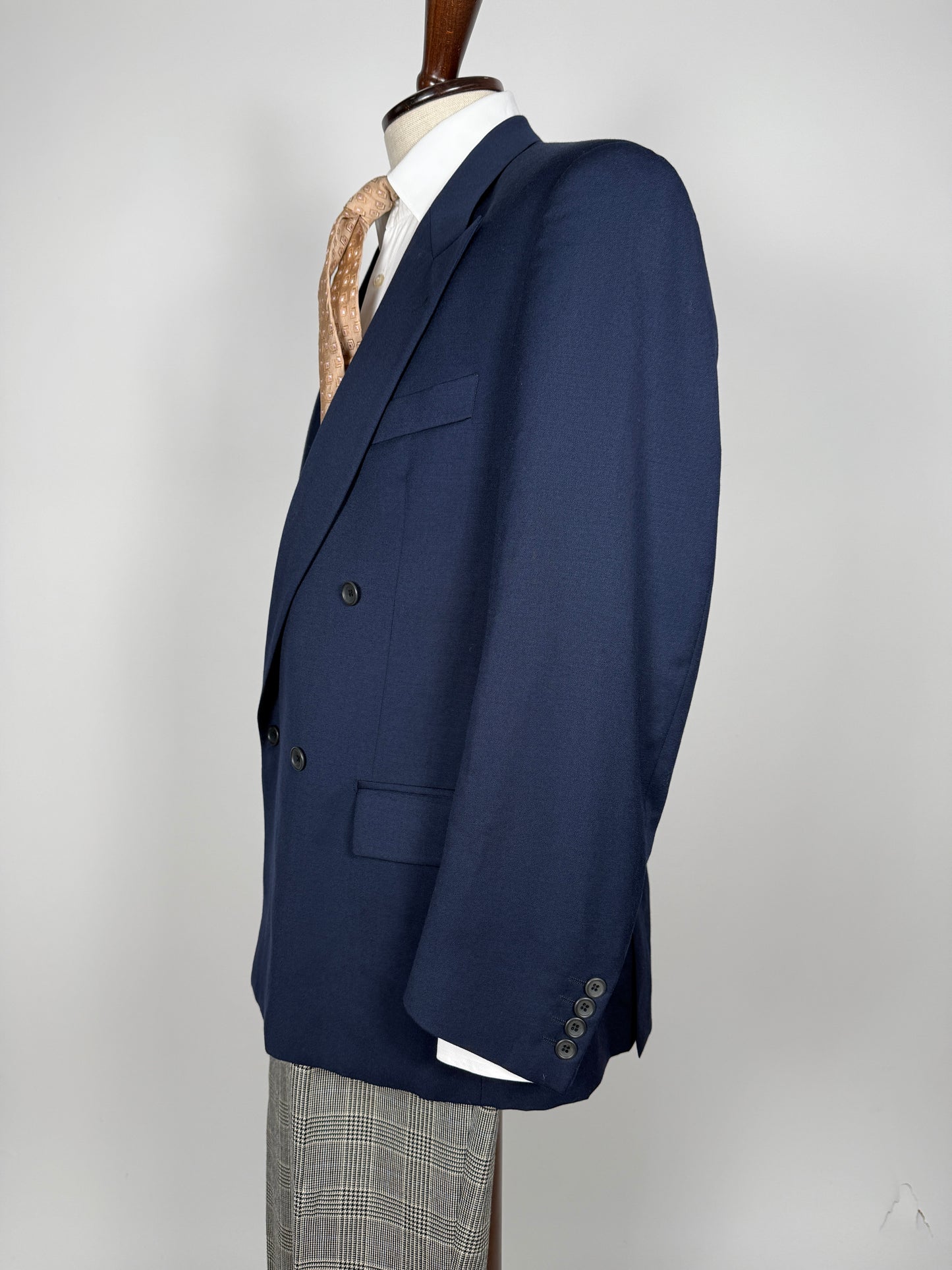 Giacca doppiopetto anni ‘80 flanella blu - tg. 50/52