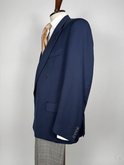 Giacca doppiopetto anni ‘80 flanella blu - tg. 50/52