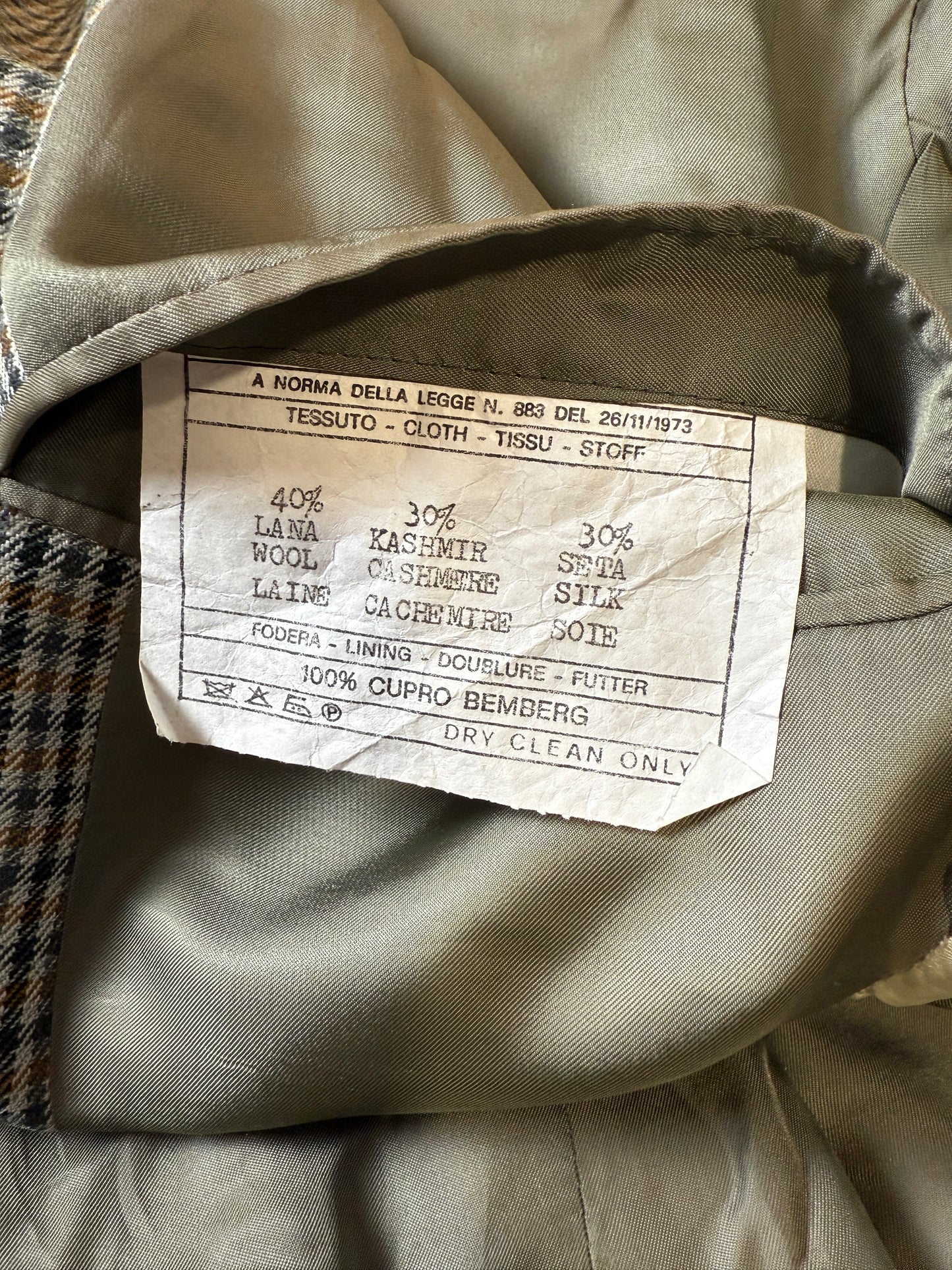 Giacca D’Avenza anni ‘80 check lana cashmere e seta - tg. 48