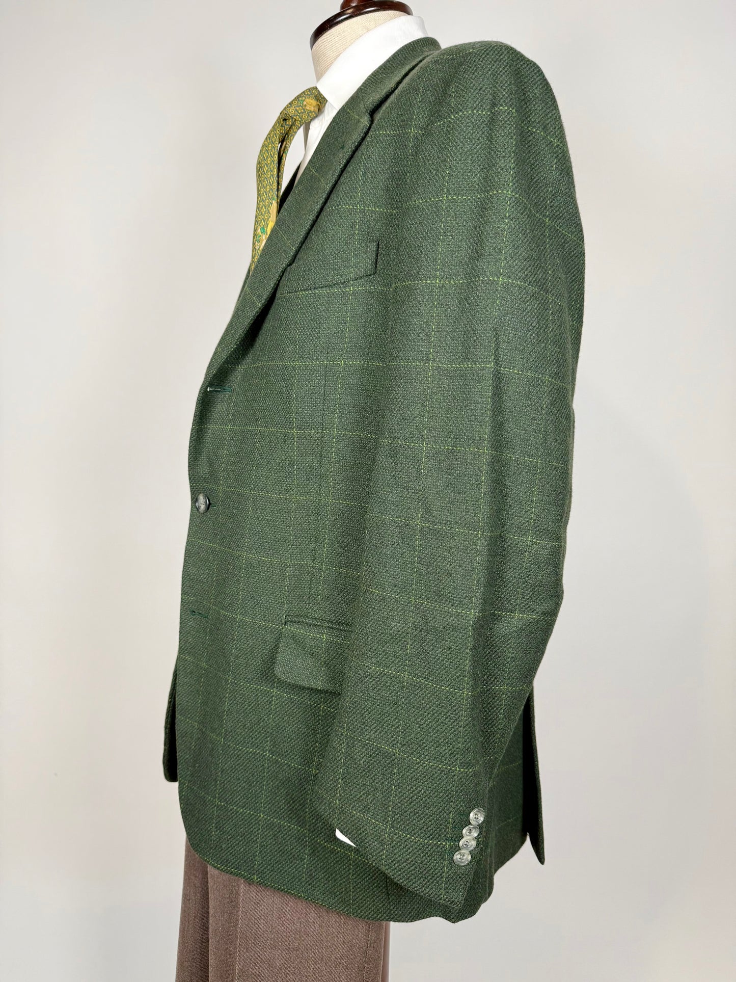 Giacca Cantarelli lana cammello e cashmere verde finestrato - tg. 56