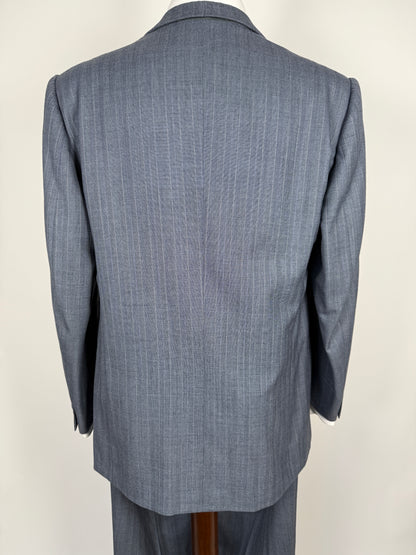 Completo sartoriale anni ‘60/'70 in grisaglia color carta da zucchero gessato - tg. 50/52