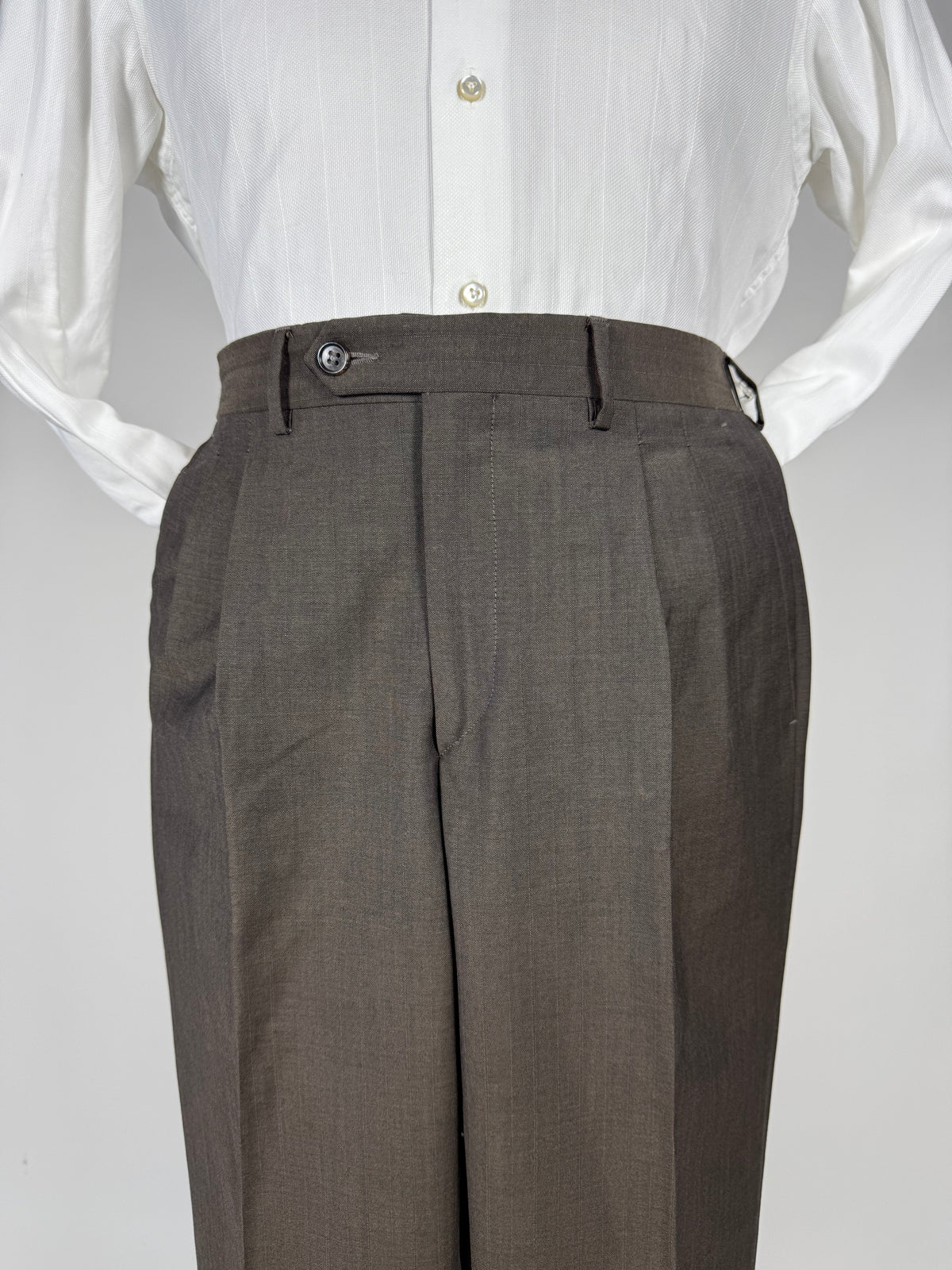 Pantaloni fresco lana marrone scuro - tg. 50