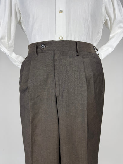 Pantaloni fresco lana marrone scuro - tg. 50