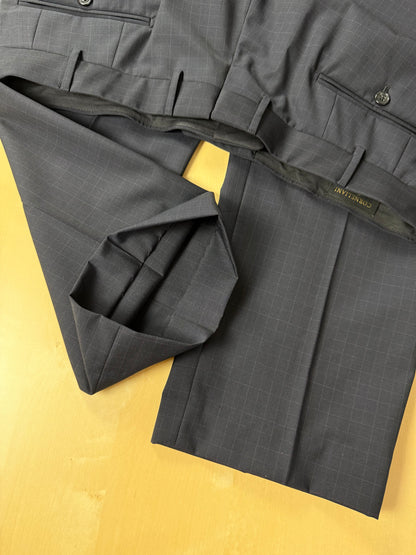Completo Corneliani fresco lana blu a quadri - tg. 52/54