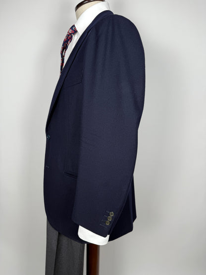 Giacca sartoriale anni ‘80 in flanella blu - tg. 50