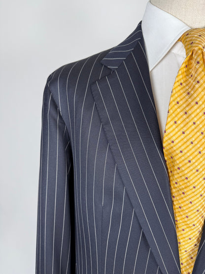 Completo sartoriale flanella pettinata blu gessato - tg. 56 drop 0-2