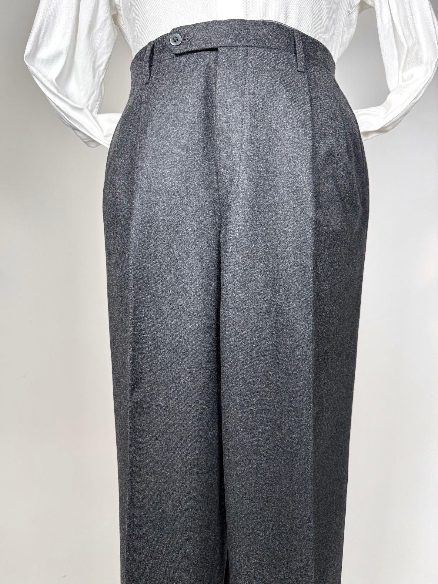 Pantaloni sartoriali anni ‘70/‘80 flanella grigia - tg. 52