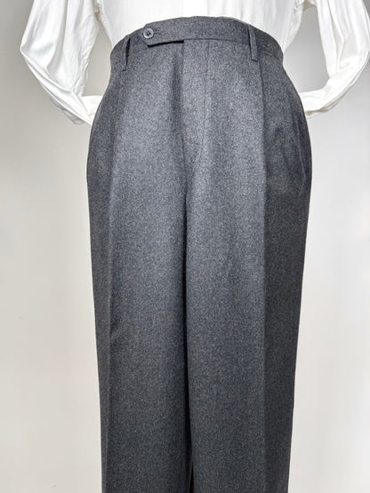 Pantaloni sartoriali anni ‘70/‘80 flanella grigia - tg. 52