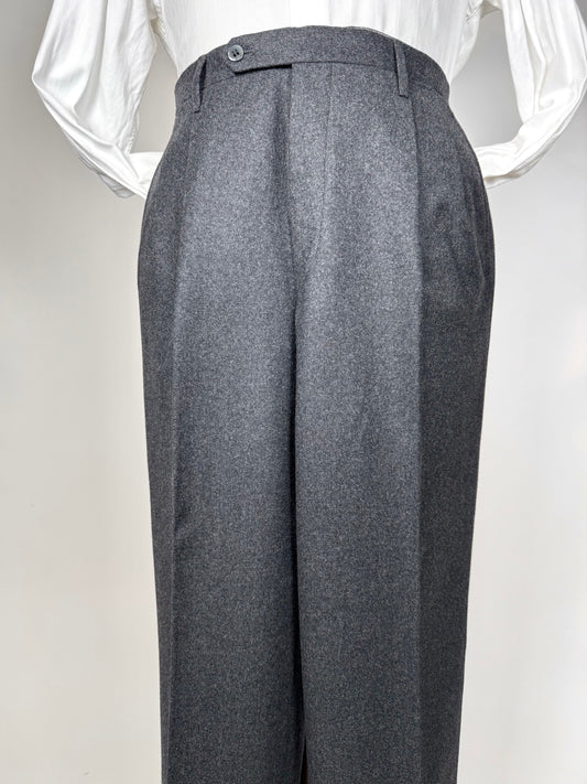 Pantaloni sartoriali anni ‘70/‘80 flanella grigia - tg. 52