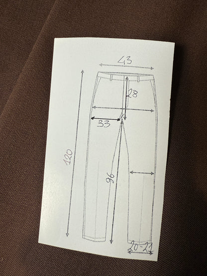 Pantaloni anni ‘80 twill pettinato marrone cacao (NOS) - tg. 48