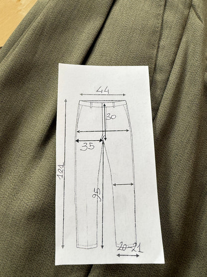 Pantaloni fresco lana verde oliva anni '80 (NOS) - tg. 50