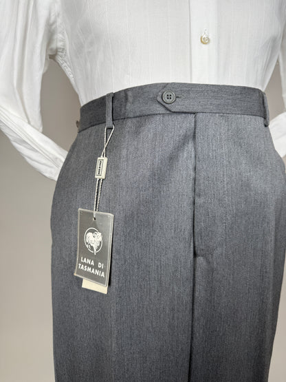 Pantaloni anni ‘90 flanella pettinata grigio chiaro (NOS) - tg. 52/54