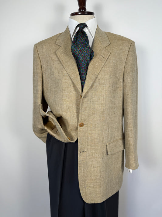 Giacca anni ‘90 in tela misto lino, lana e mohair - tg. 52/54