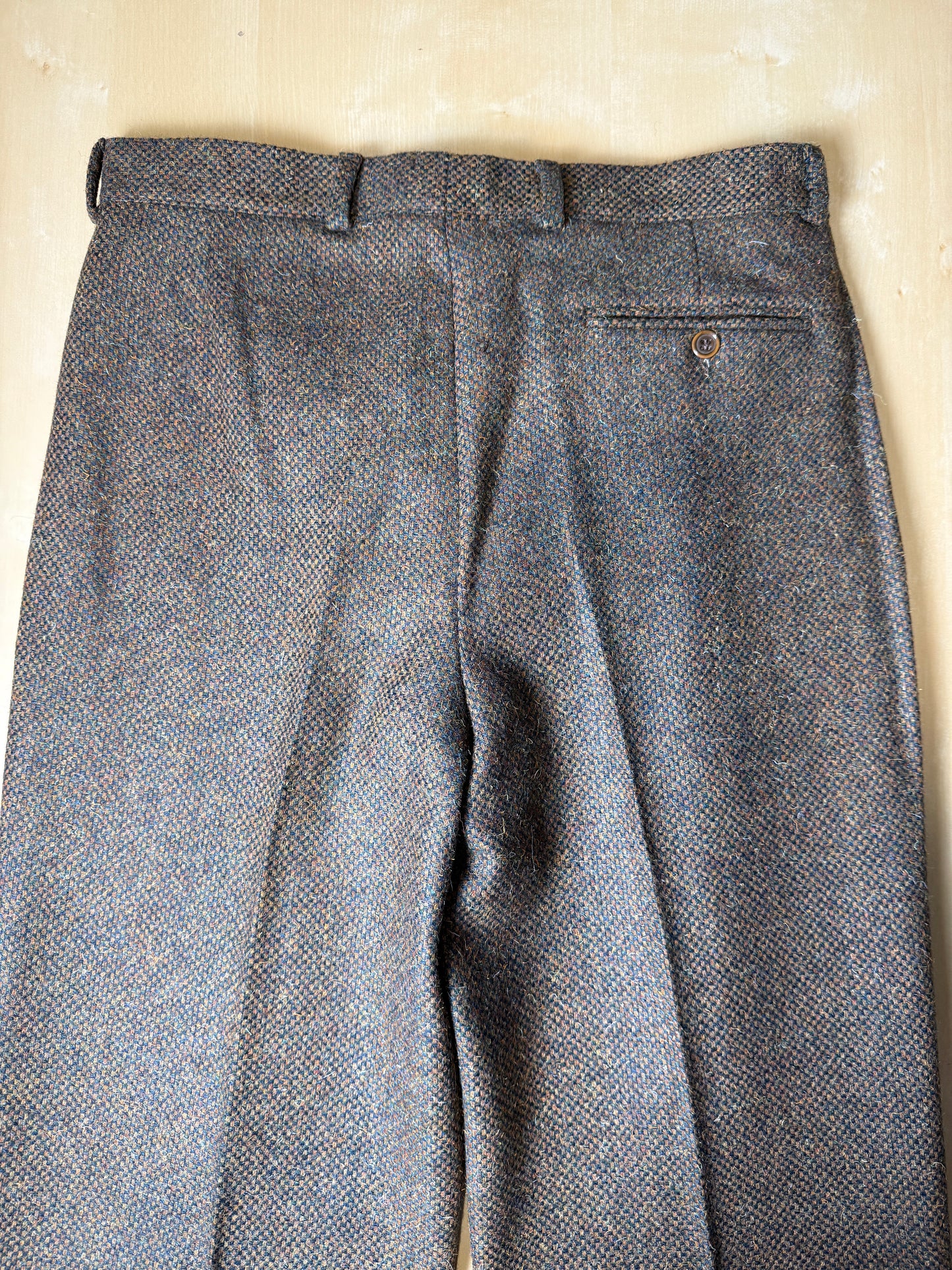 Pantaloni anni ‘70/‘80 in tweed cachi - tg. 46