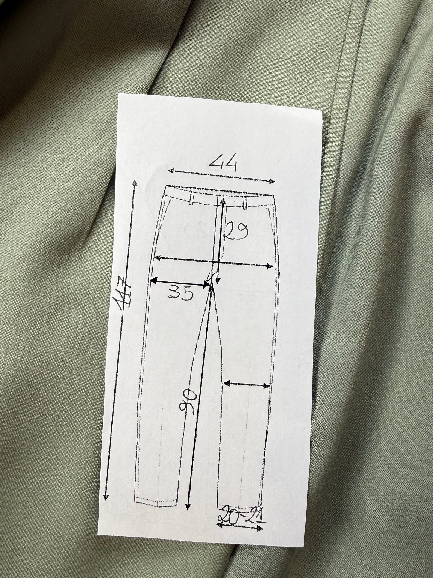 Pantaloni fresco lana verde menta anni '80 (NOS) - tg. 50