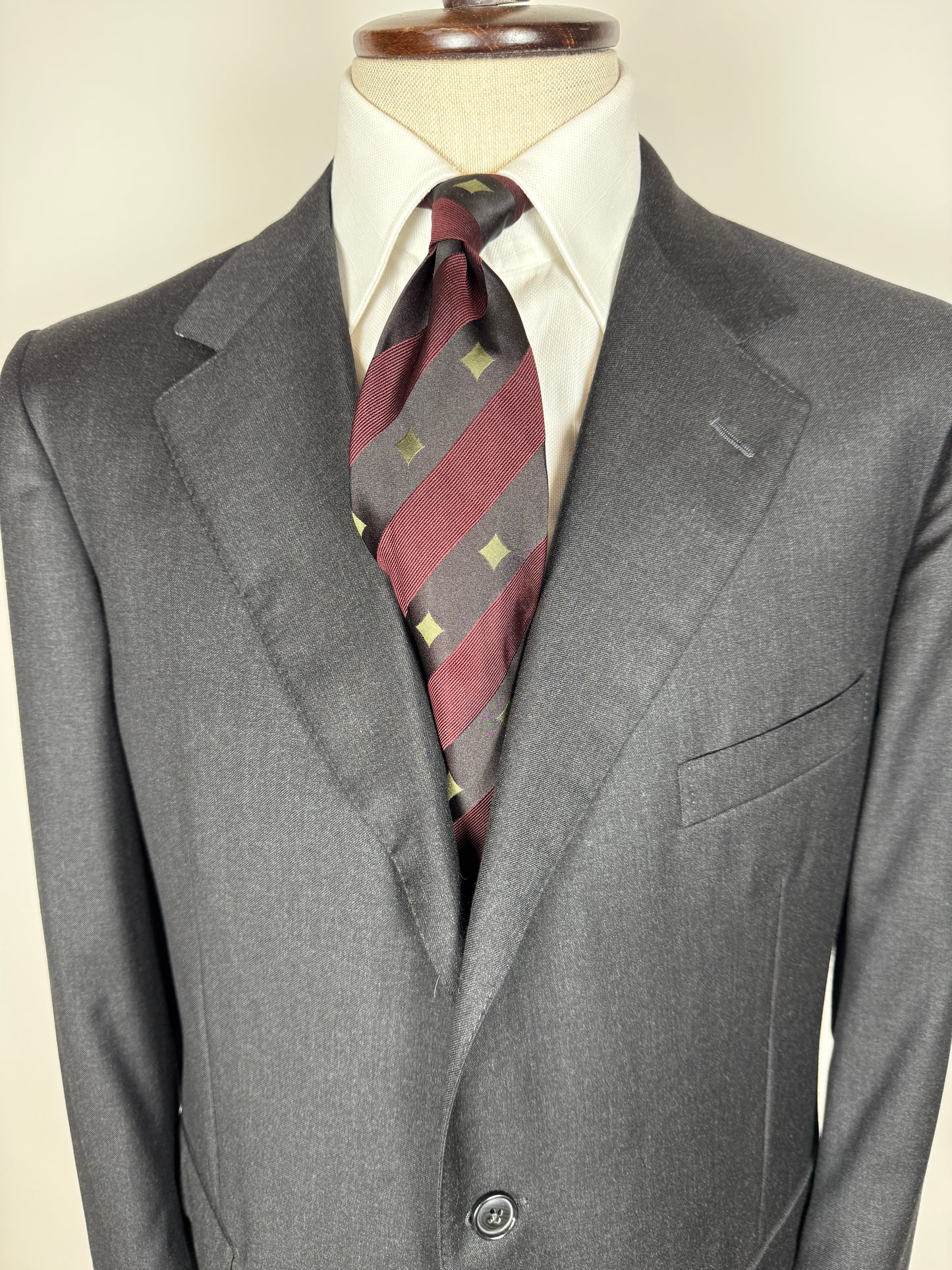 Giacca Ermenegildo Zegna anni ‘90 lana pettinata grigio antracite - tg. 52 drop basso