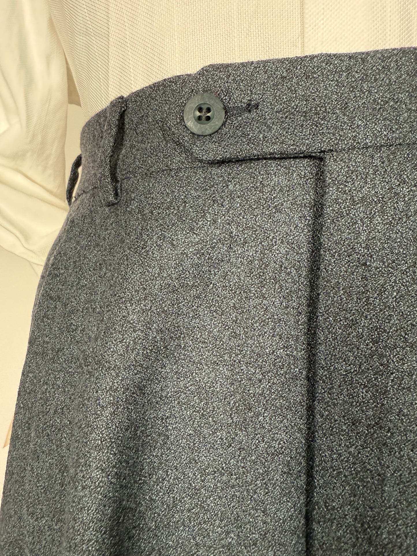 Pantaloni anni ‘80 crepella di lana verde scuro (NOS) - tg. 46