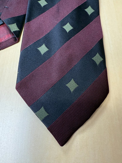 Cravatta Giorgio Armani regimental rossa e antracite con rombi