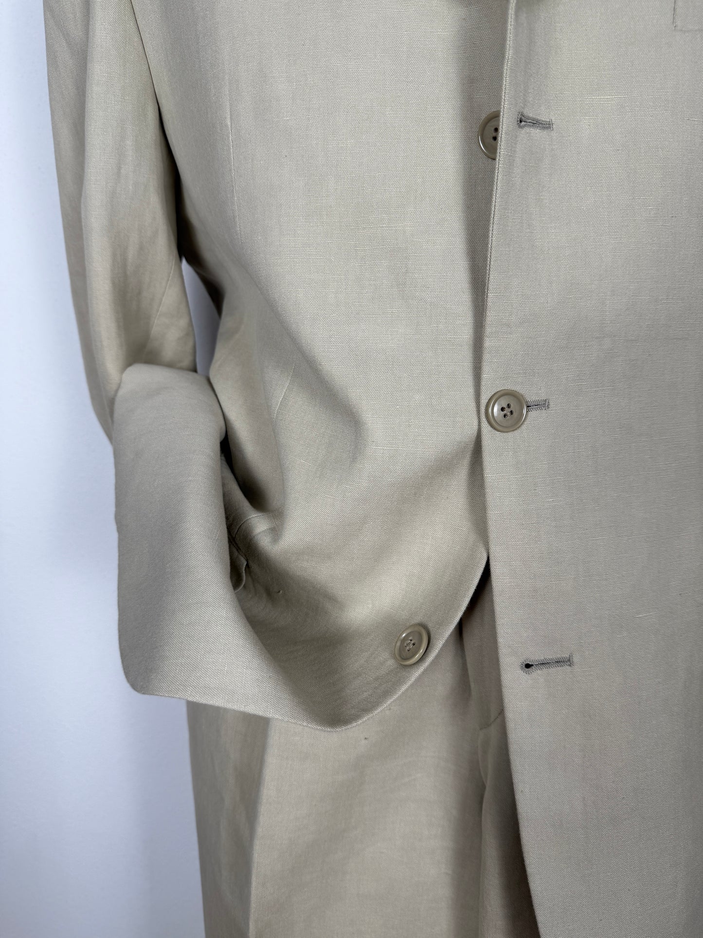 Completo beige in lino e cotone - tg. 52