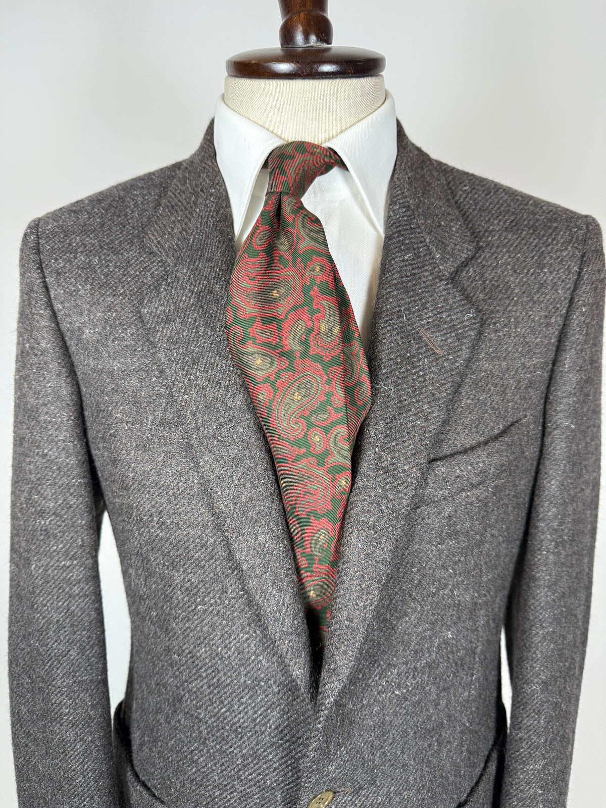 Giacca Corneliani anni '70/'80 tweed marrone tabacco - tg. 46/48