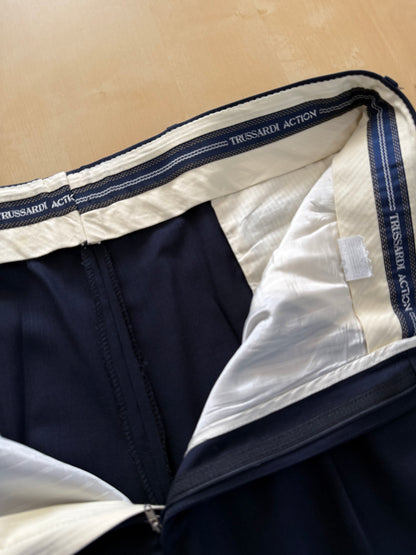 Completo fresco lana blu Trussardi anni '90 - tg. 50