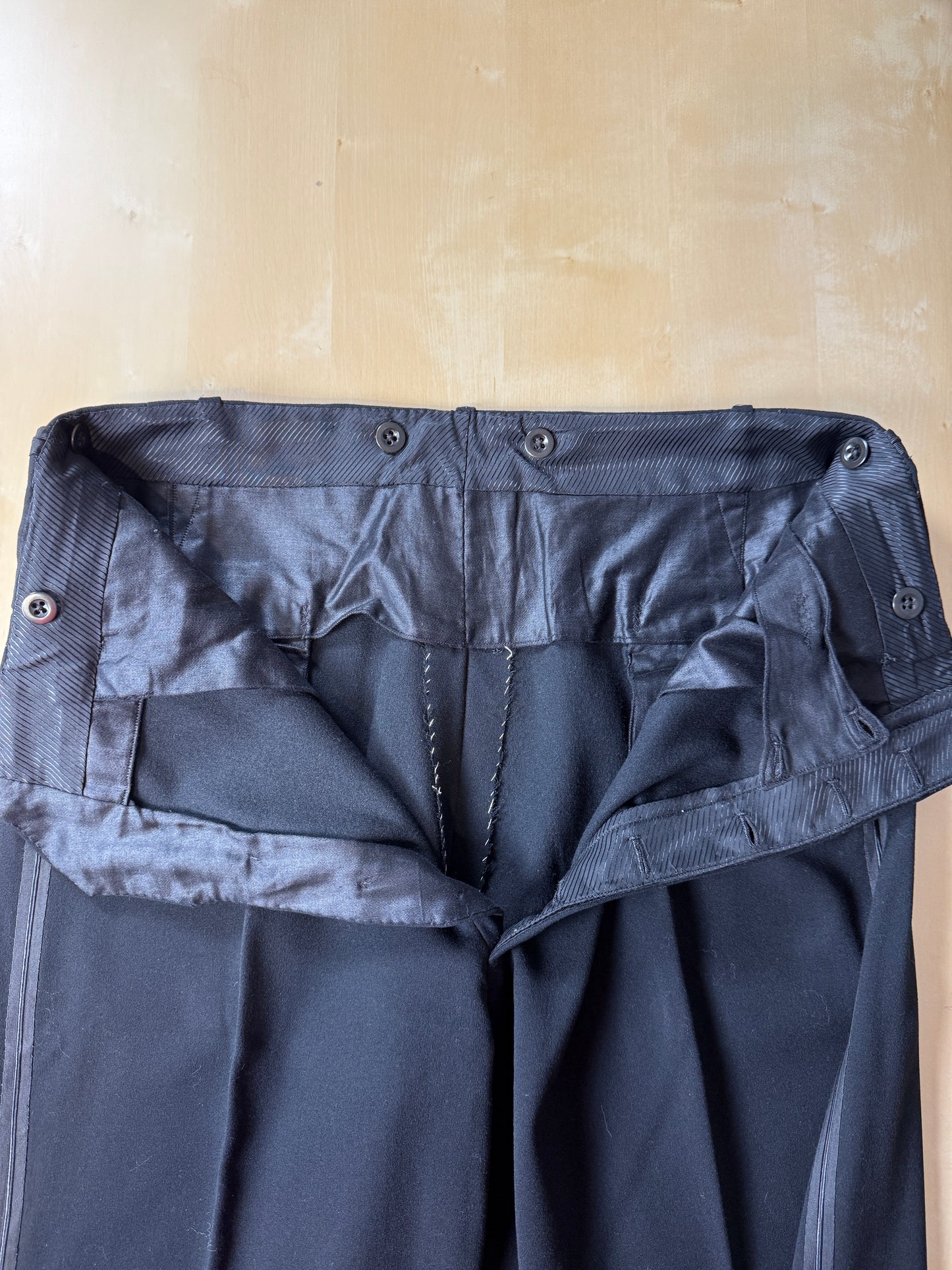 Smoking sartoriale anni ‘40/‘50 monopetto revers a lancia - tg. 46/48