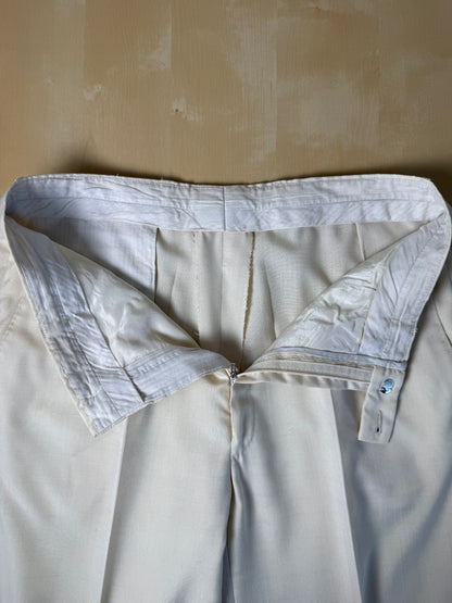 Pantaloni anni '70 misto seta color avorio - tg. 44/46