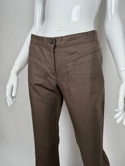 Pantalone svasato Benetton primi anni 2000 cotone e lino (nuovo) - tg. 44