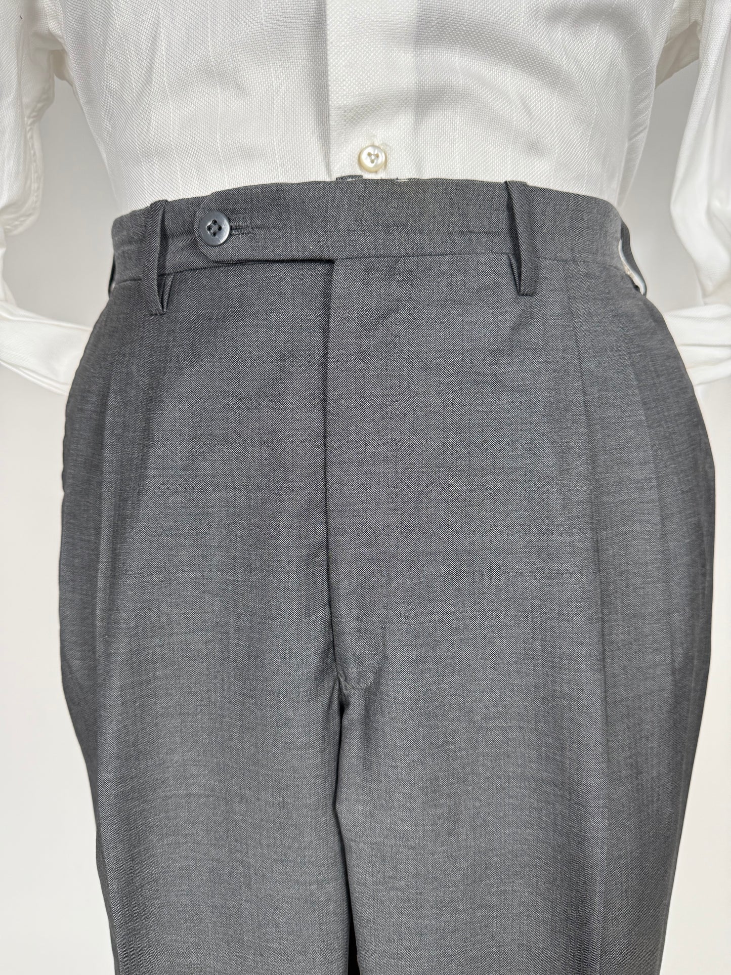 Pantaloni sartoriali fresco lana trama herringbone - tg. 52