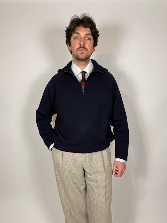 Maglione zip 3/4 CP Company in pura lana - XL