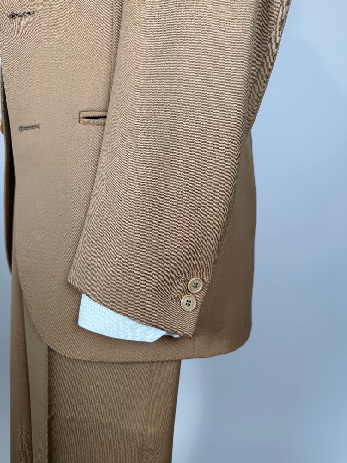 Completo 3 pezzi anni ‘70 twill pettinato beige - tg. 44