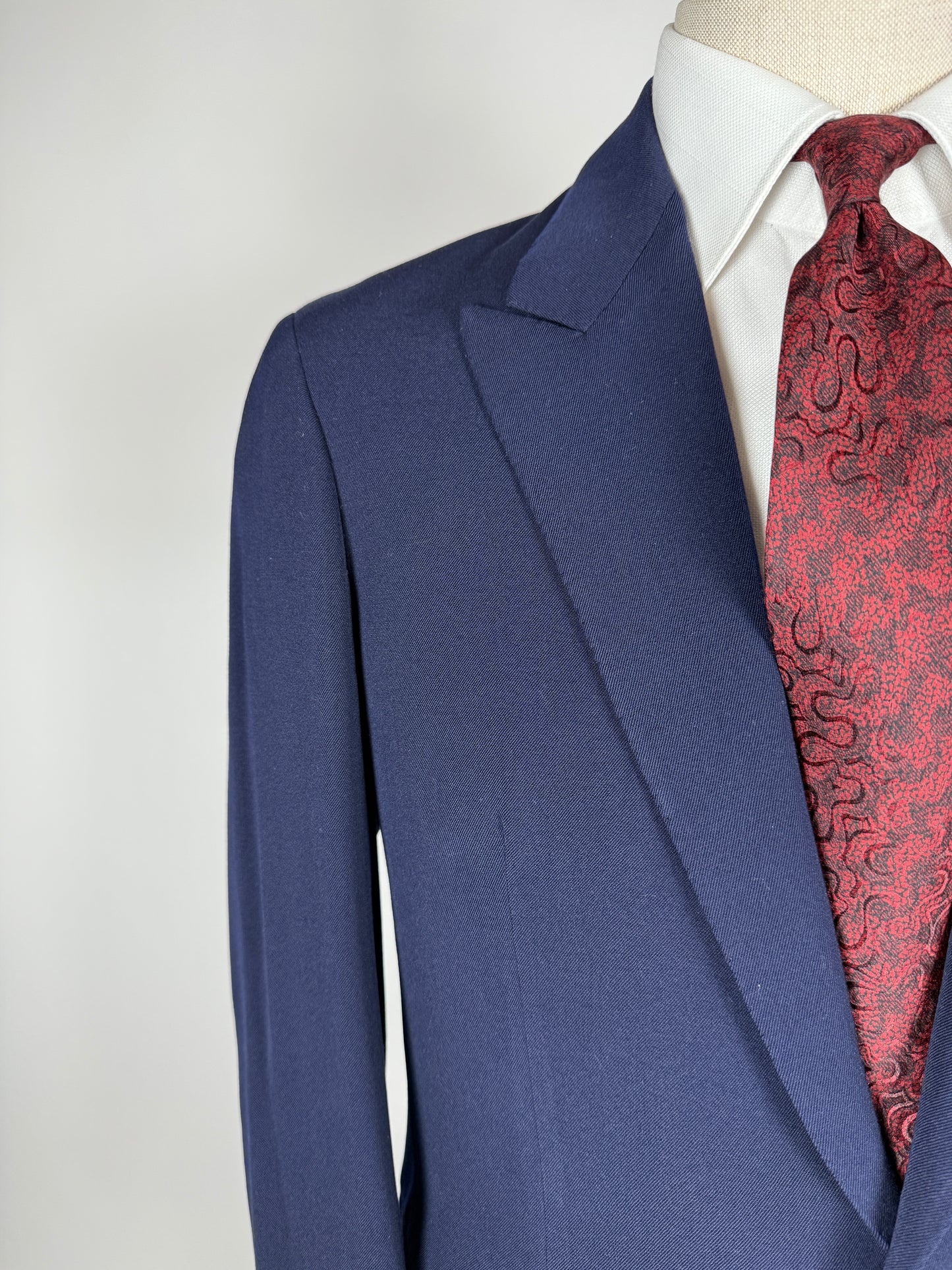 Giacca sartoriale anni ‘50/‘60 flanella pettinata mono bottone e revers lancia - tg. 48/50