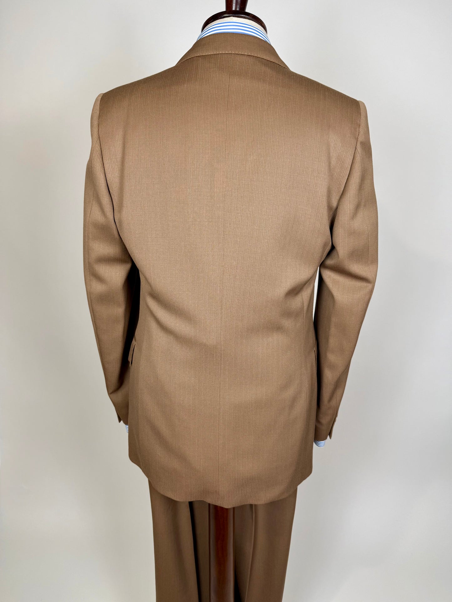 Completo Corneliani anni ‘70 lana pettinata marrone - tg. 48