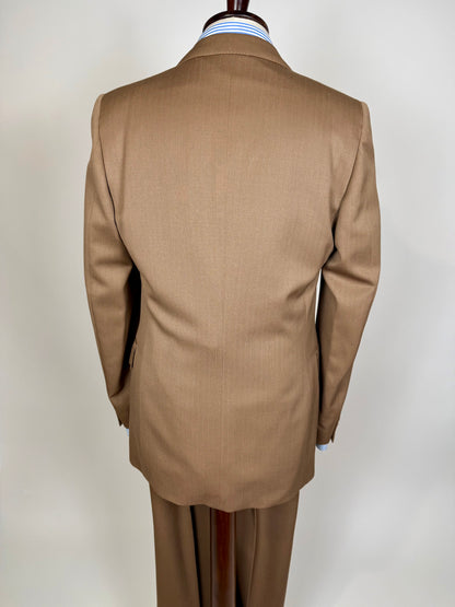 Completo Corneliani anni ‘70 lana pettinata marrone - tg. 48