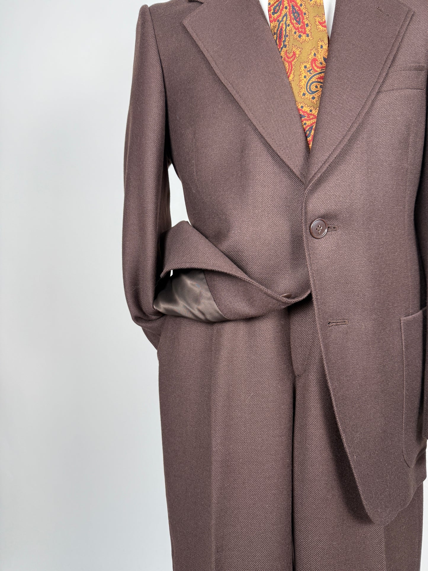 Completo anni ‘70 cavalry twill marrone - tg. 44/46