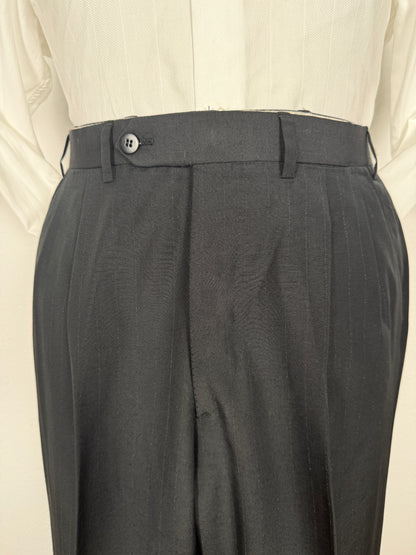 Completo Brioni estivo in seta e lana nero gessato - tg. 48