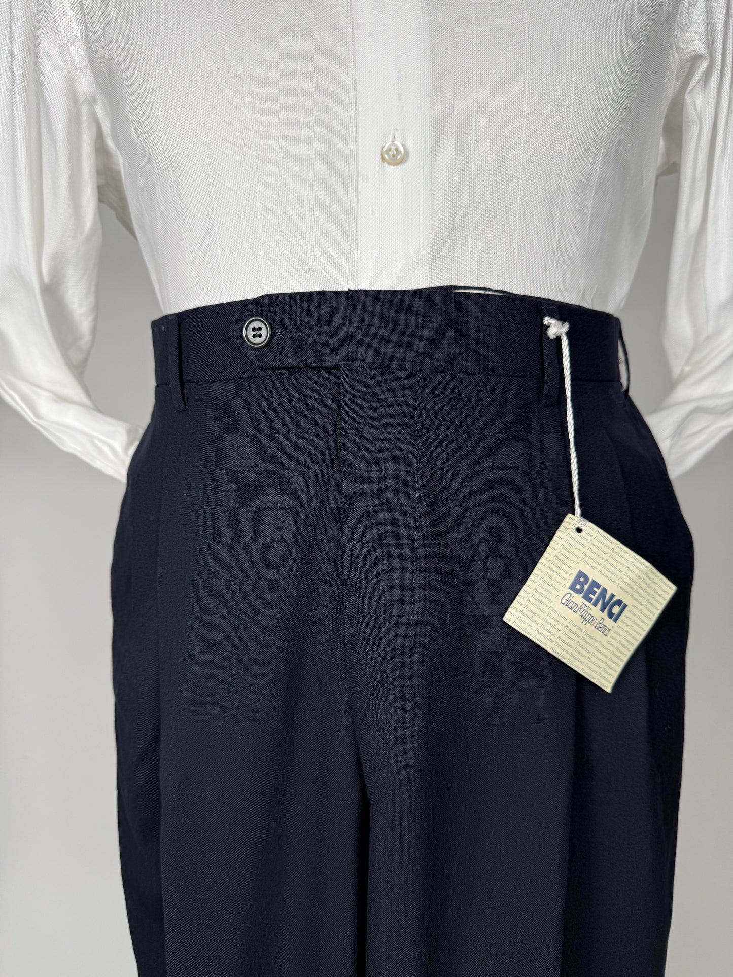 Pantaloni fresco lana stretch blu navy (NOS) - tg. 52/54