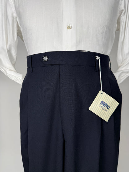 Pantaloni fresco lana stretch blu navy (NOS) - tg. 52/54