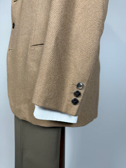 Giacca anni ‘60 sartoriale occhio di pernice color cammello - tg. 50/52