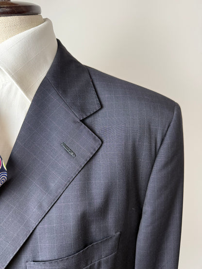 Completo Corneliani fresco lana blu a quadri - tg. 52/54