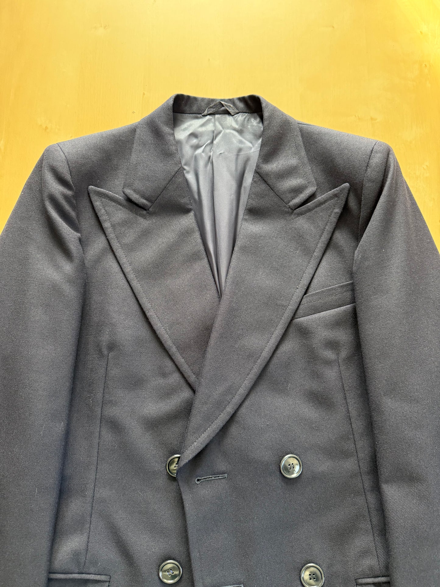 Completo doppiopetto anni ‘60/‘70 flanella blu - tg. 44
