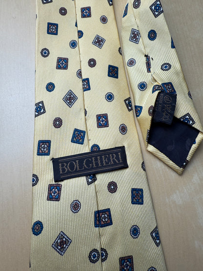 Cravatta micro fantasia giallo pastello