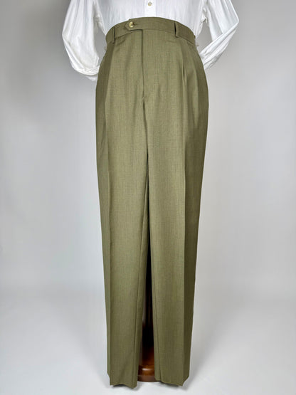 Pantaloni fresco lana verde oliva anni '80 (NOS) - tg. 50