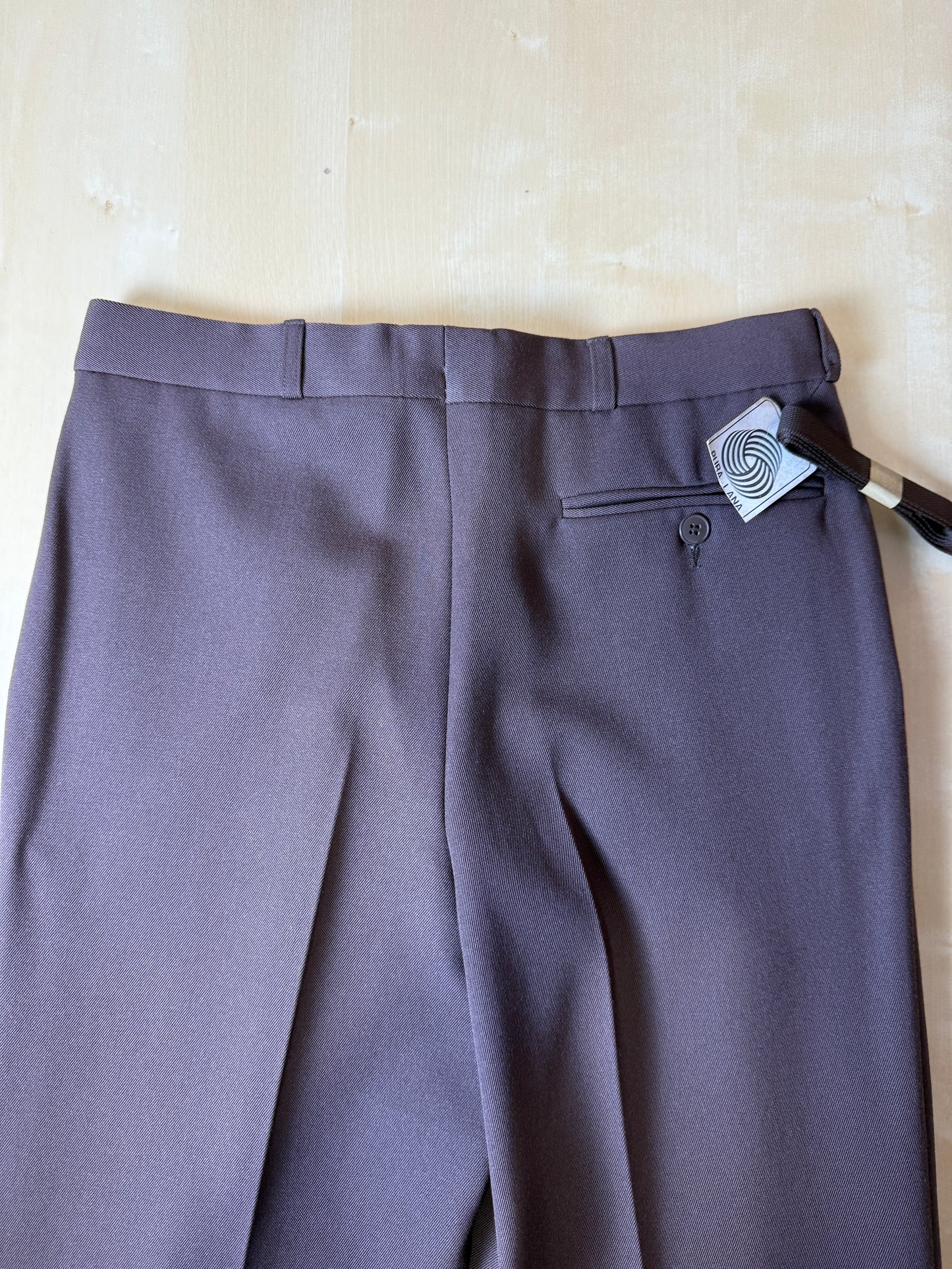 Pantaloni anni ‘80 in twill di lana color cioccolato (NOS) - tg. 44