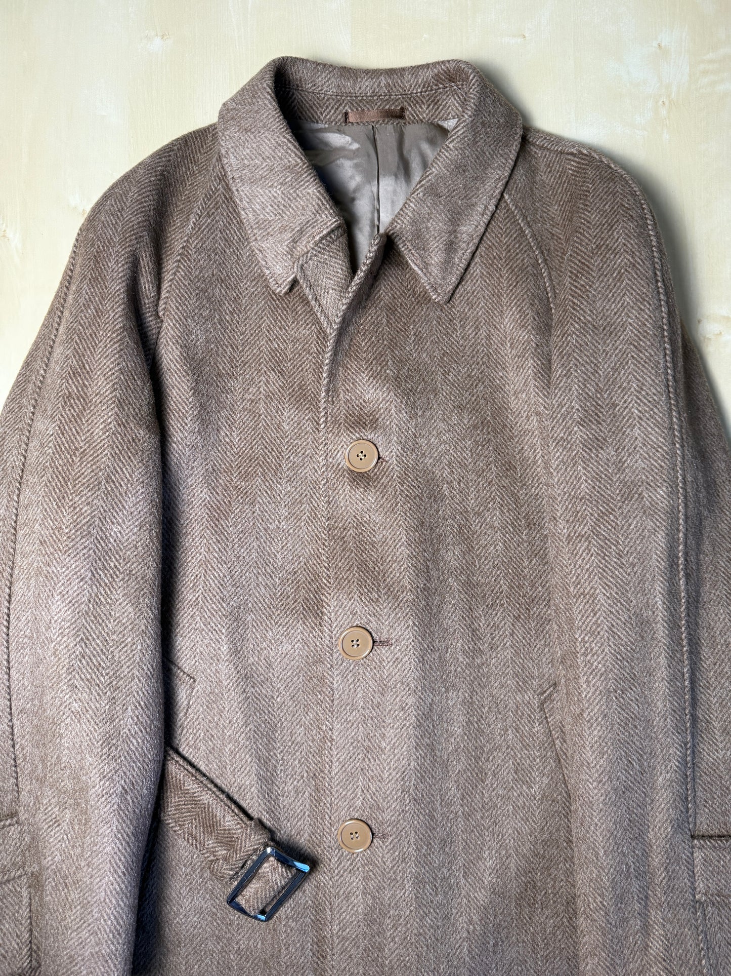 Cappotto raglan anni ‘70/‘80 marrone spigato - tg. 44-48