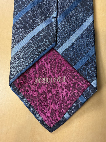 Cravatta Roberto Cavalli jacquard fantasia coccodrillo