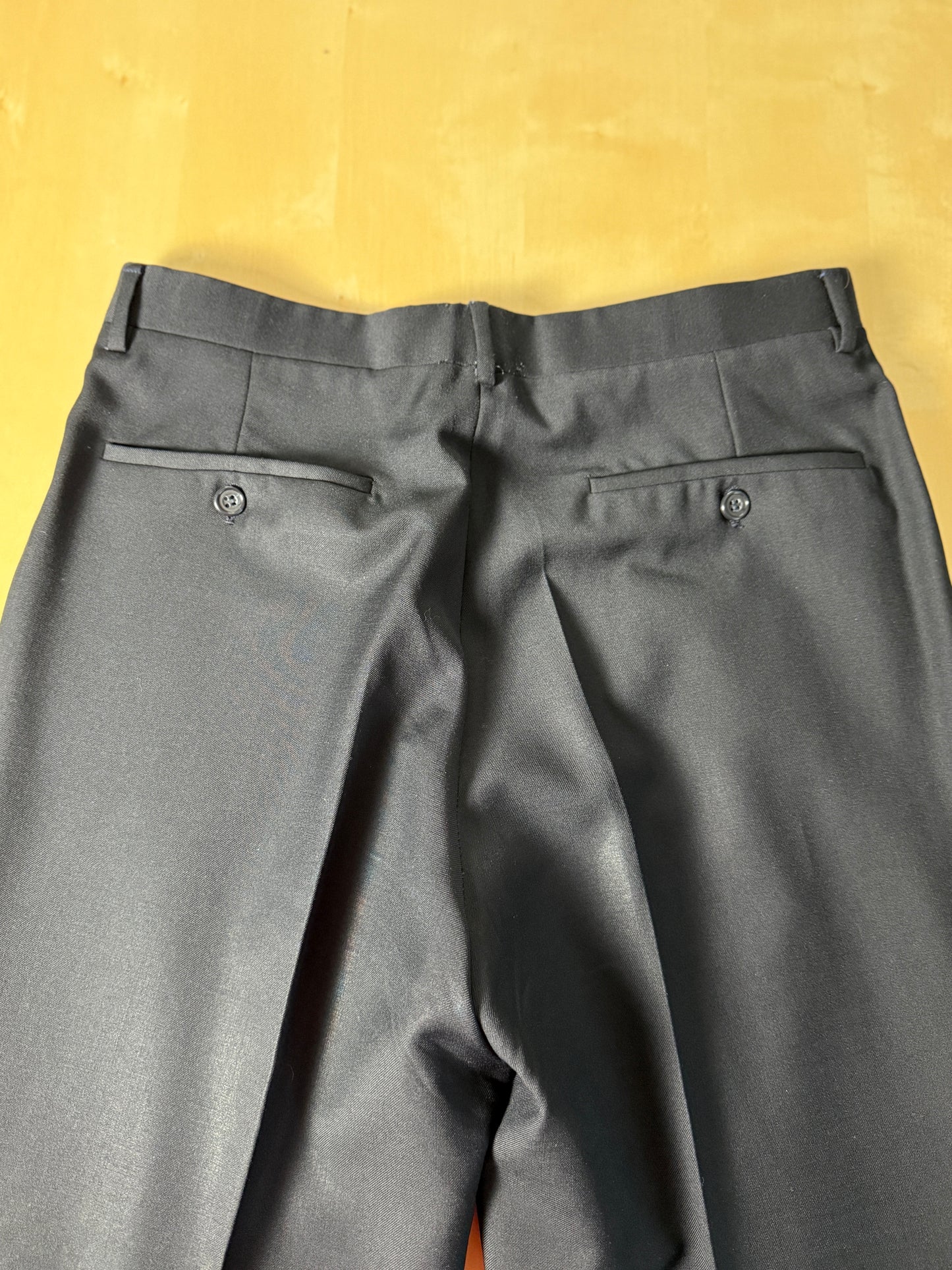 Pantaloni Ermenegildo Zegna anni ‘70/‘80 flanella pettinata blu - tg. 46/48