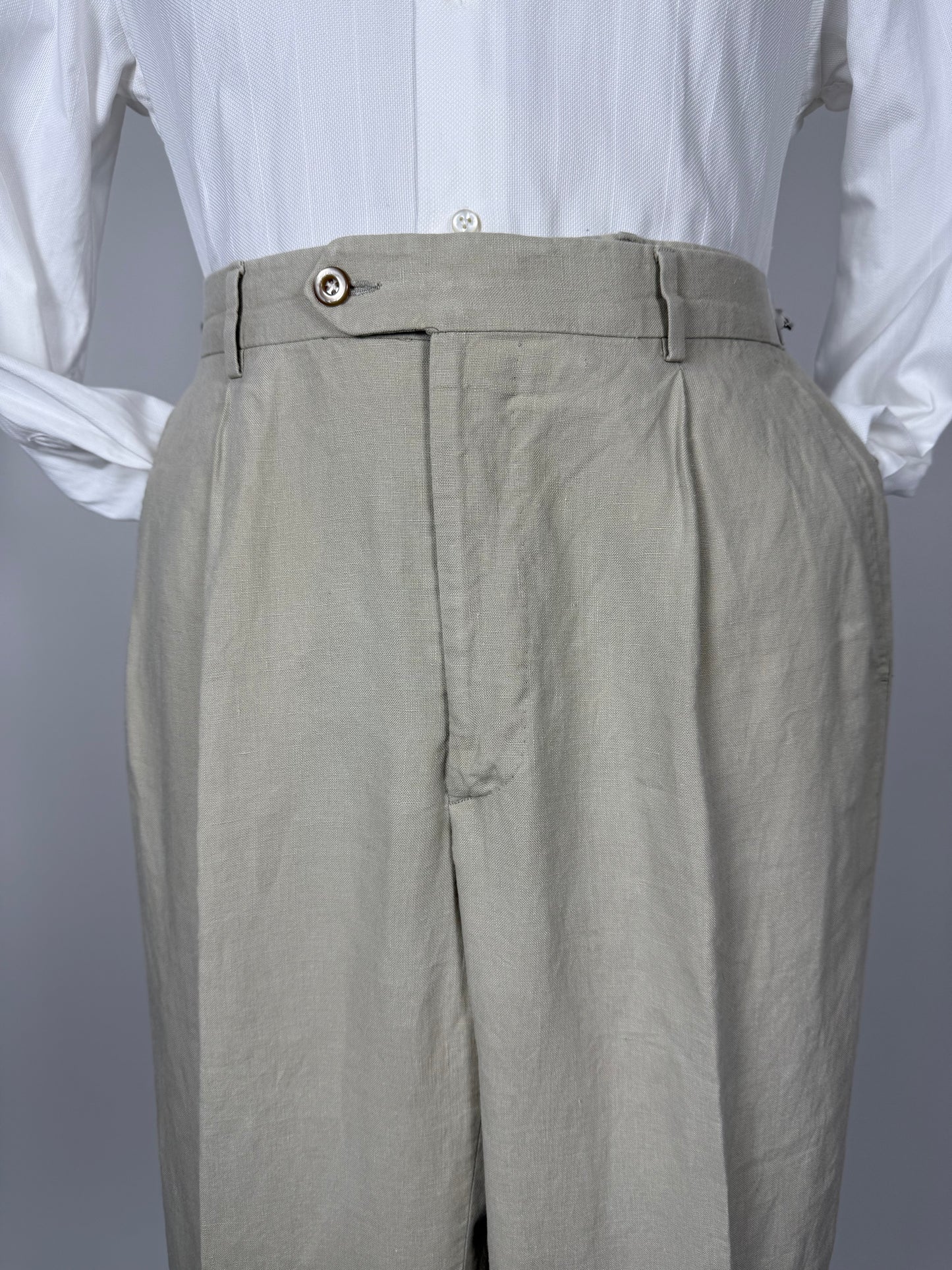 Pantaloni in lino beige sabbia - tg. 50