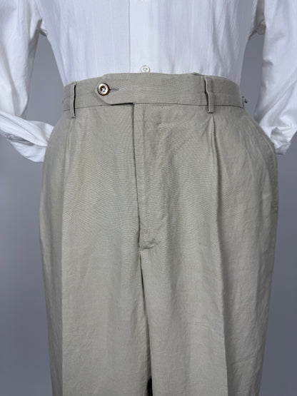 Pantaloni in lino beige sabbia - tg. 50