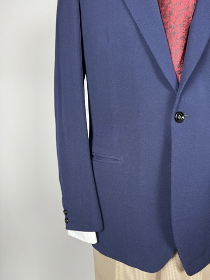 Giacca sartoriale anni ‘50/‘60 flanella pettinata mono bottone e revers lancia - tg. 48/50